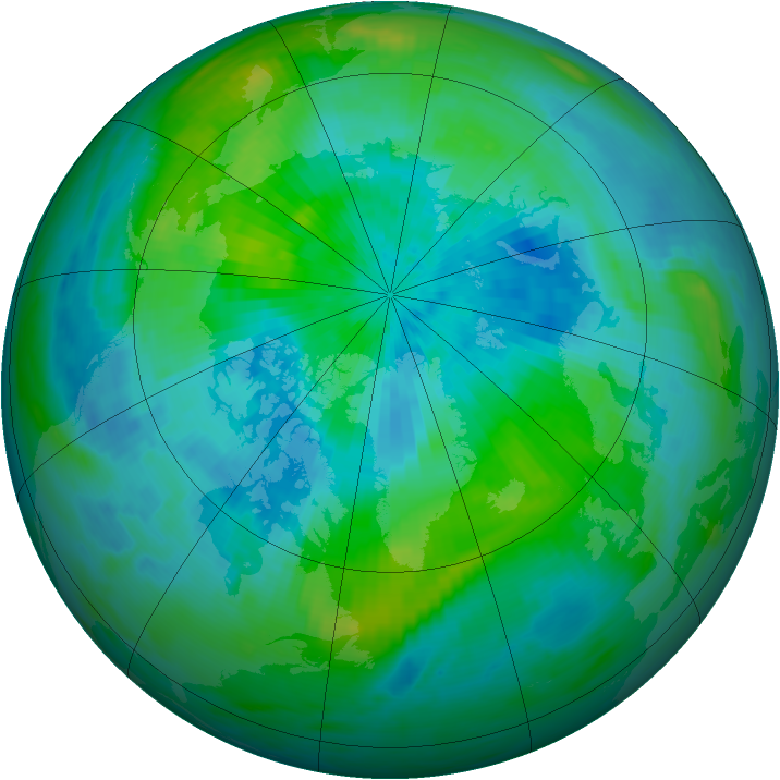Arctic ozone map for 15 September 1985